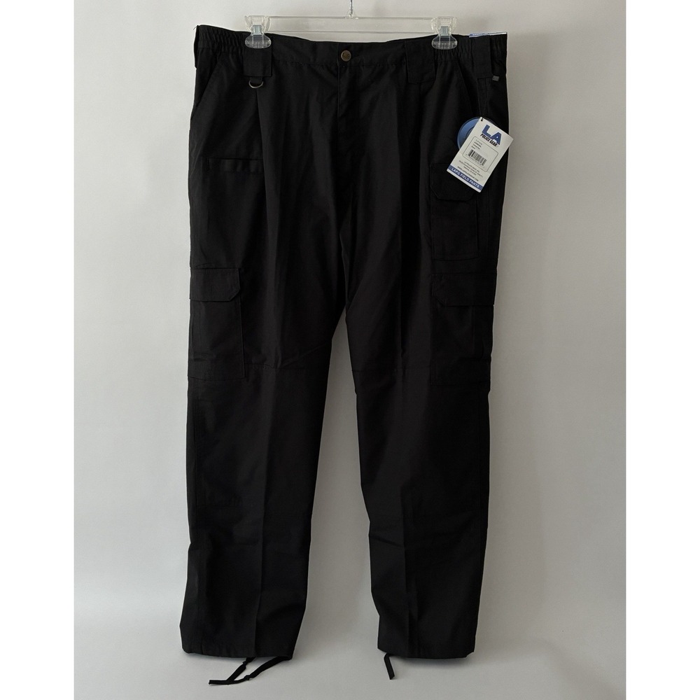 LA Police Gear Tactical Field Pants TLP1019 Black Men's 42x30 Ripstop Cargo LAPG